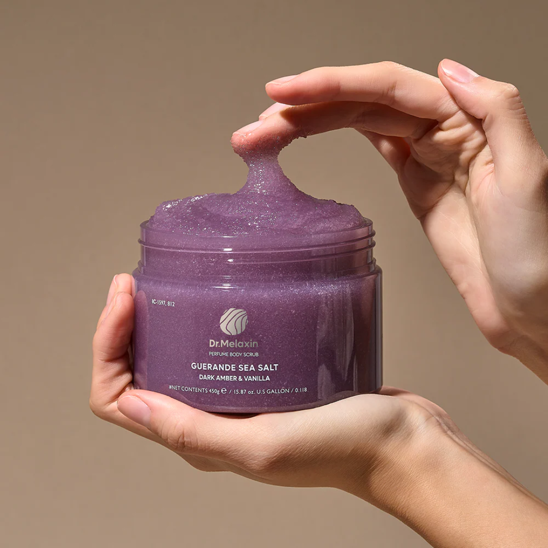 Dr.Melaxin - Guerande Sea Salt Perfume Body Scrub Dark Amber & Vanilla (450g.)