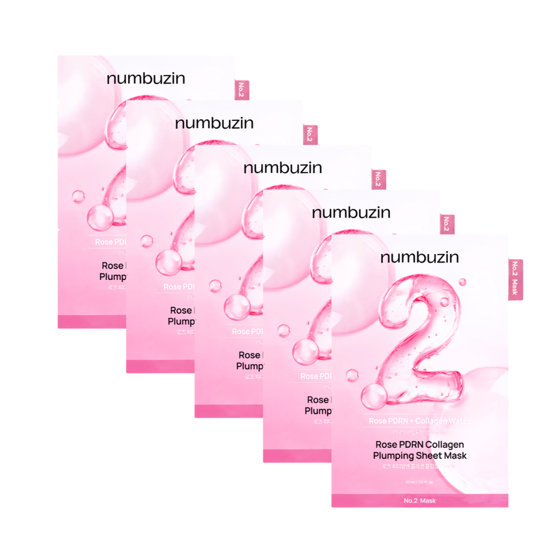 Numbuzin - No.2 Rose PDRN Collagen Plumping Sheet Mask (5pcs.)